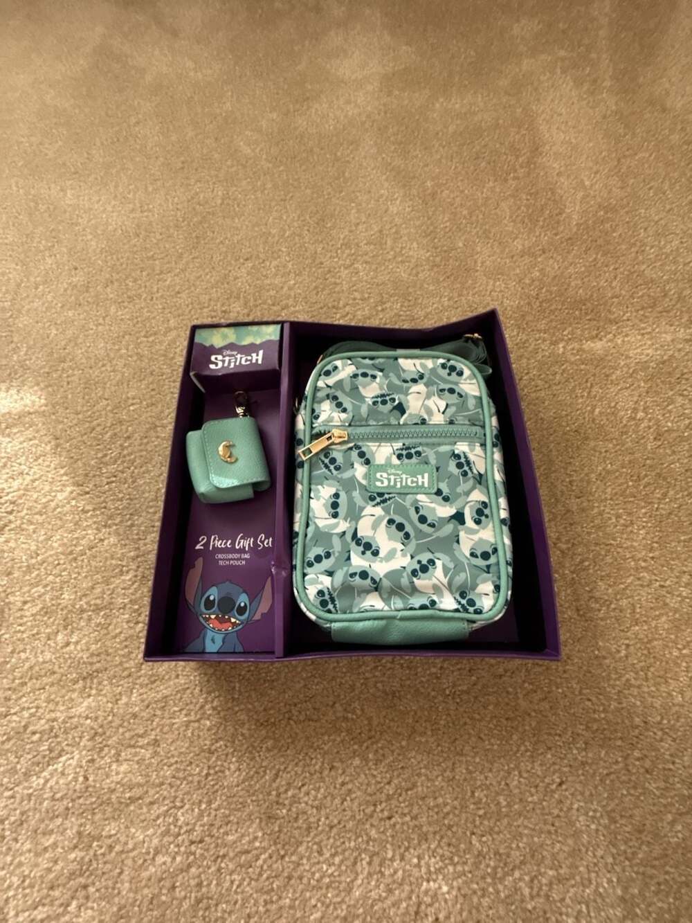 Bioworld Disney Stitch 2 Piece Gift Set Crossbody Bag Tech Pouch
